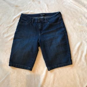Blue jean Bermuda shorts